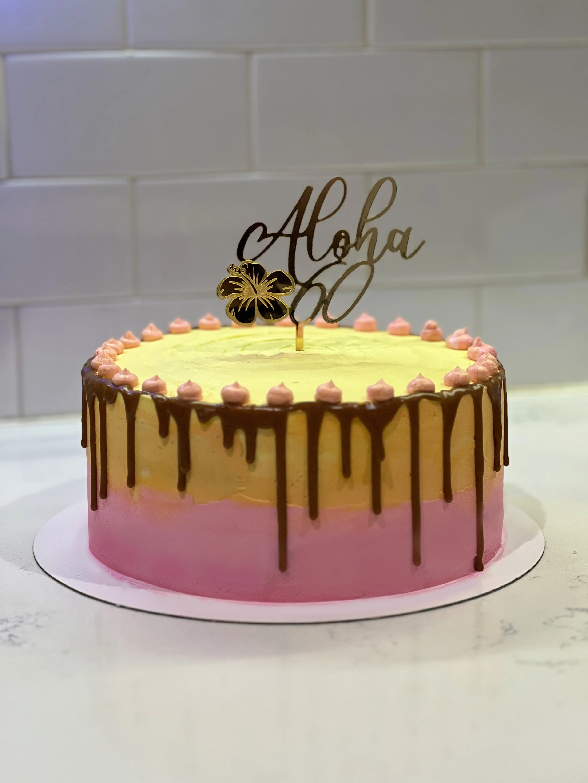 Colorful Hawaiian inspired layer cake by Kristen Raffaele