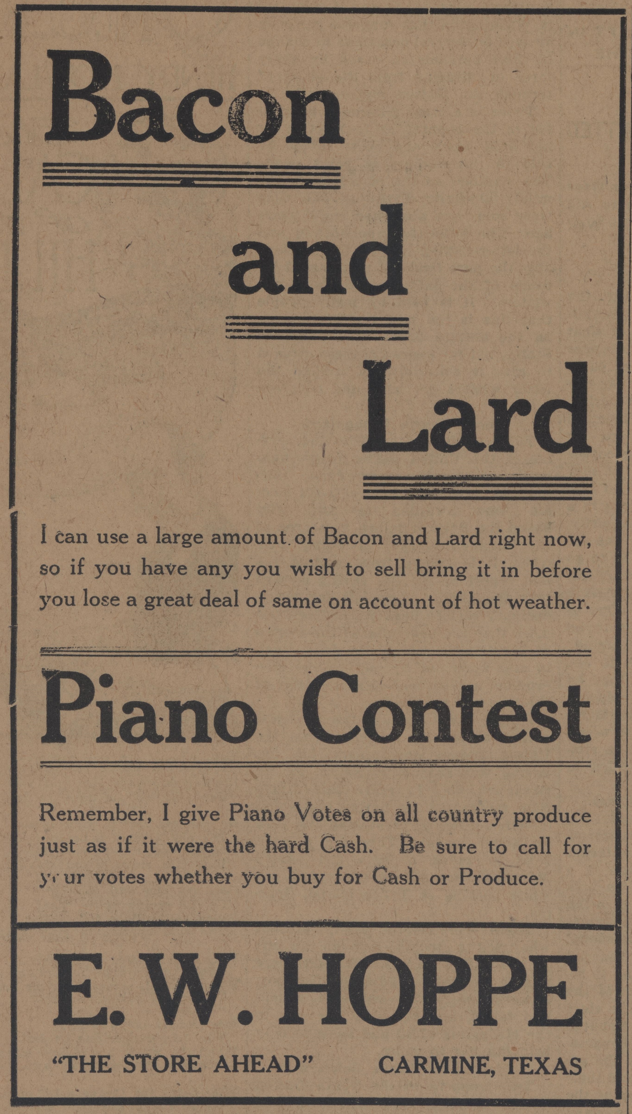 Advertisement, 1913
