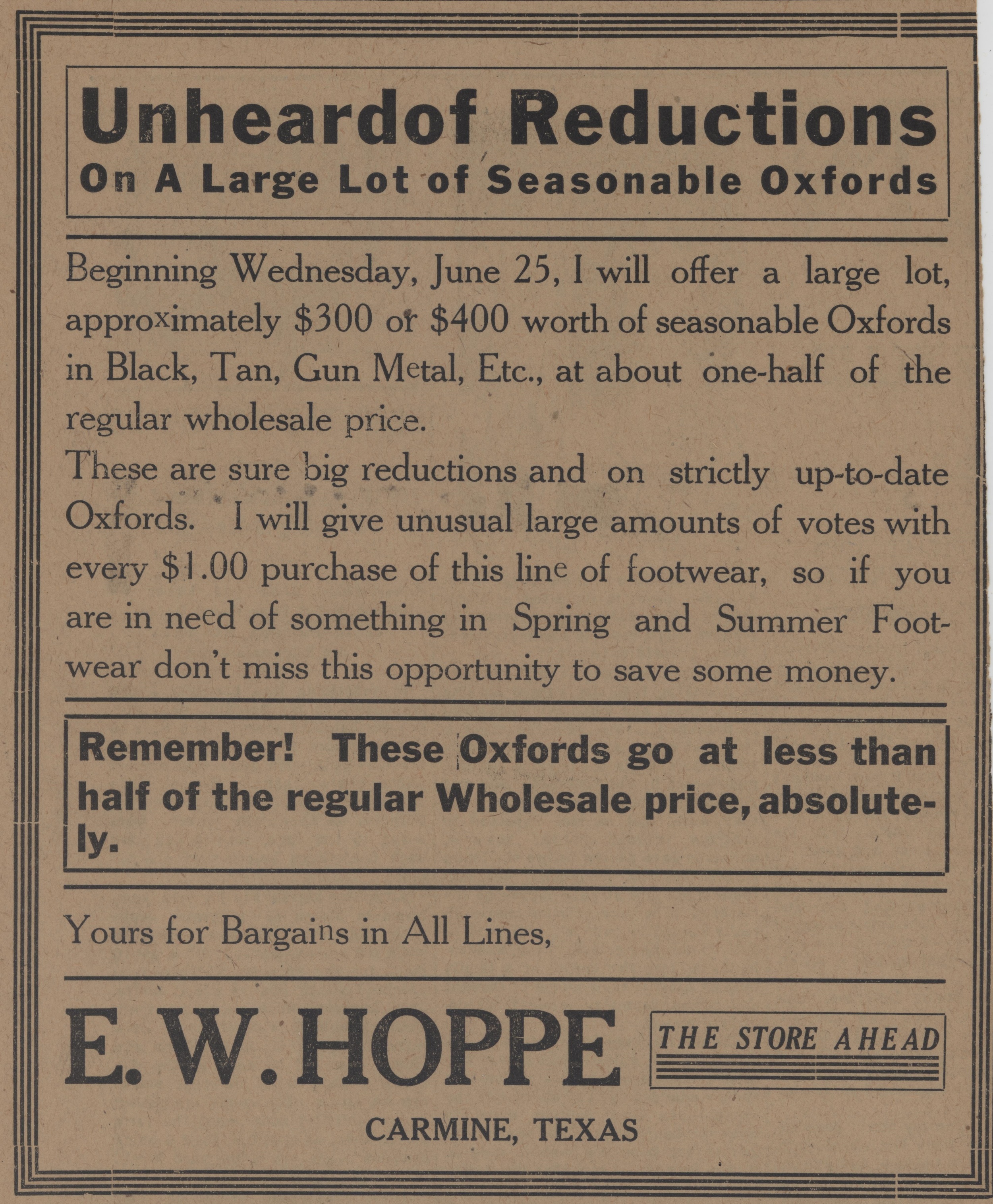 Advertisement, 1913