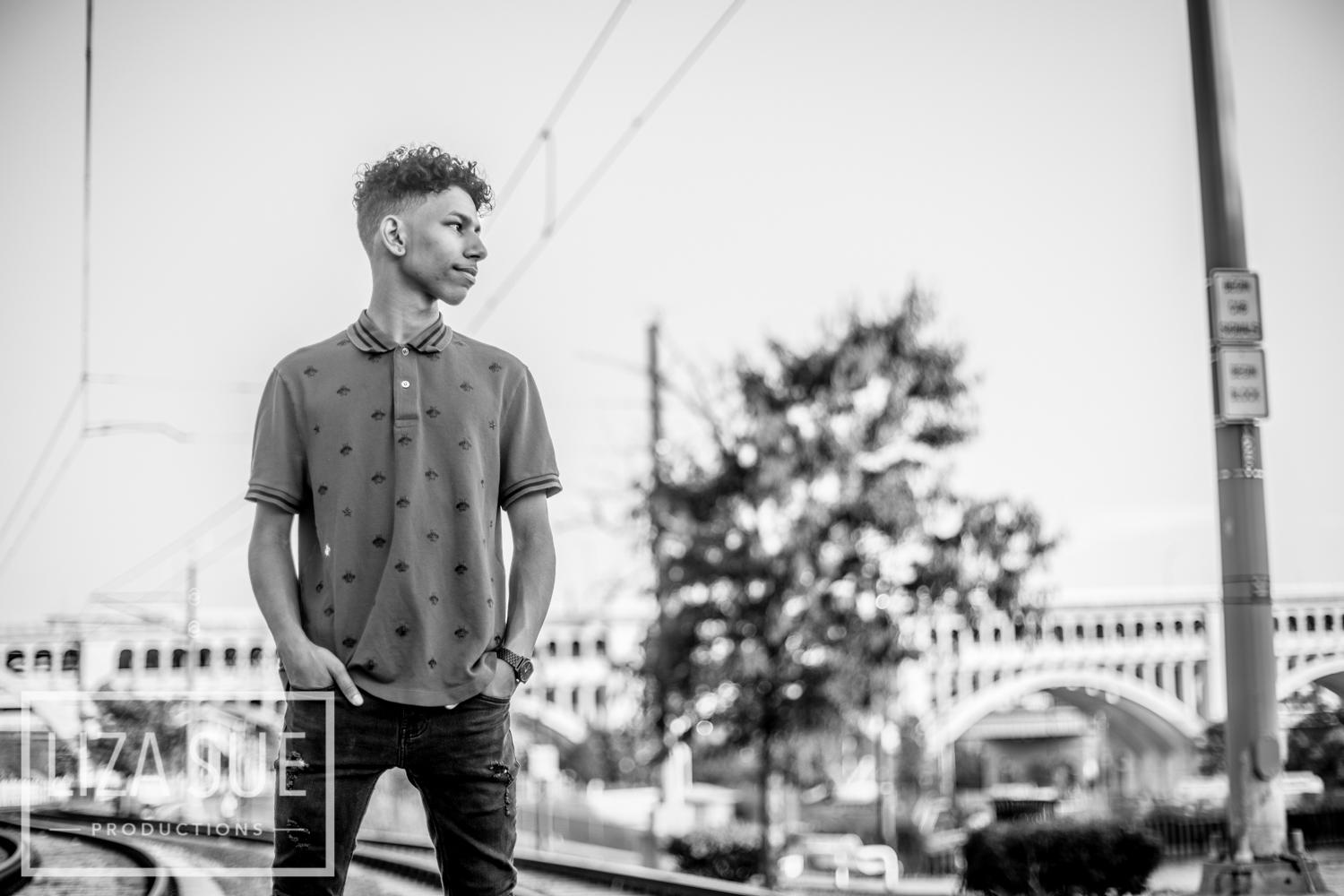 downtown Cleveland Akron Guy boy Senior Portraits