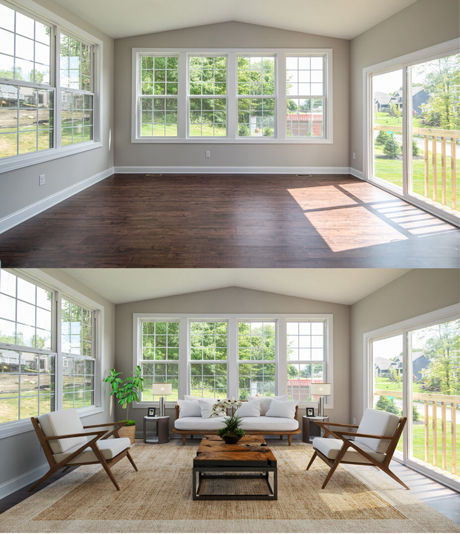 BEFORE AND AFTER VIRTUAL STAGING LIZA SUE PRODUCTIONS CLEVELAND AKRON