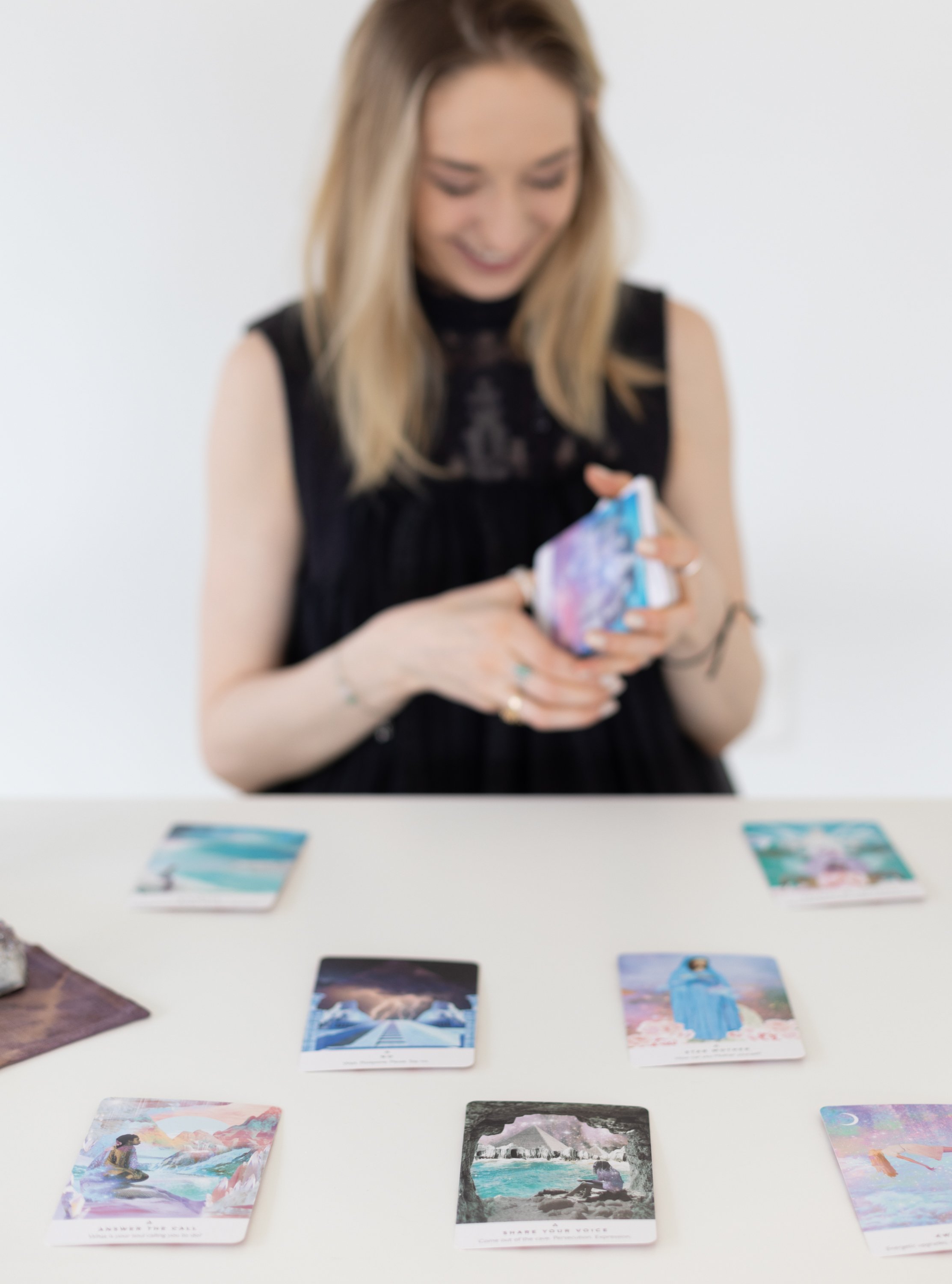 reiki energy healer tarot card reader photoshoot