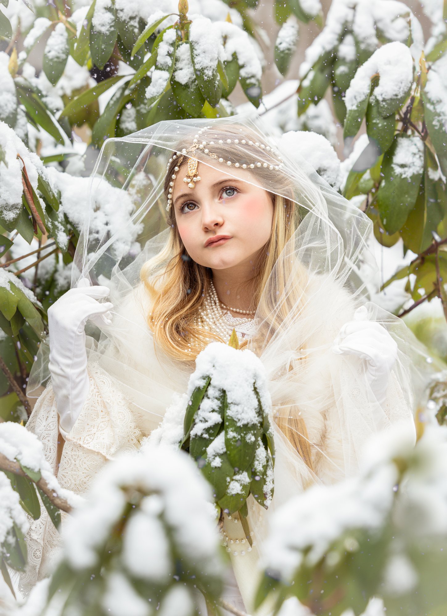 fantasy child kid fine art photoshoot snow princess Liza Sue Productions photo studio 