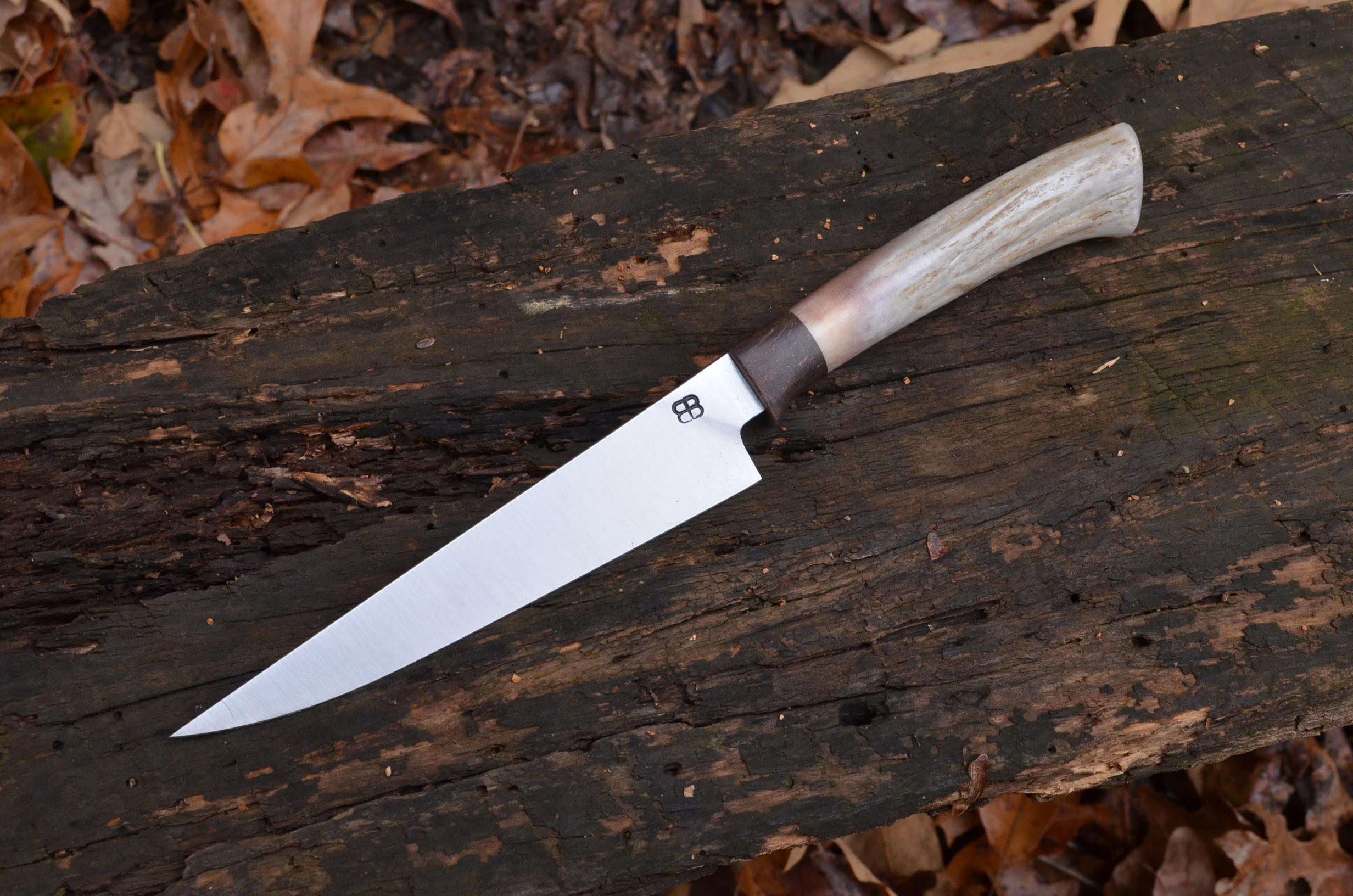 6" Boning with Antler & Black Dyed Maple Burl Hidden-Tang Handle
