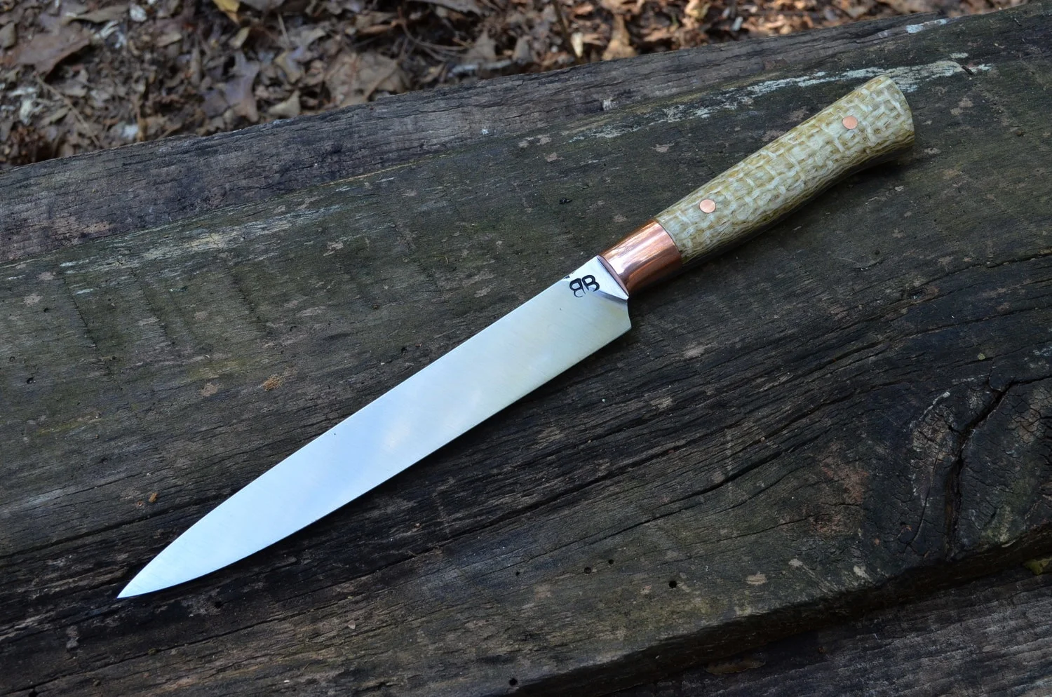 6.75" Spearpoint Fillet with Colombian Coffeebag & Copper Bolsters