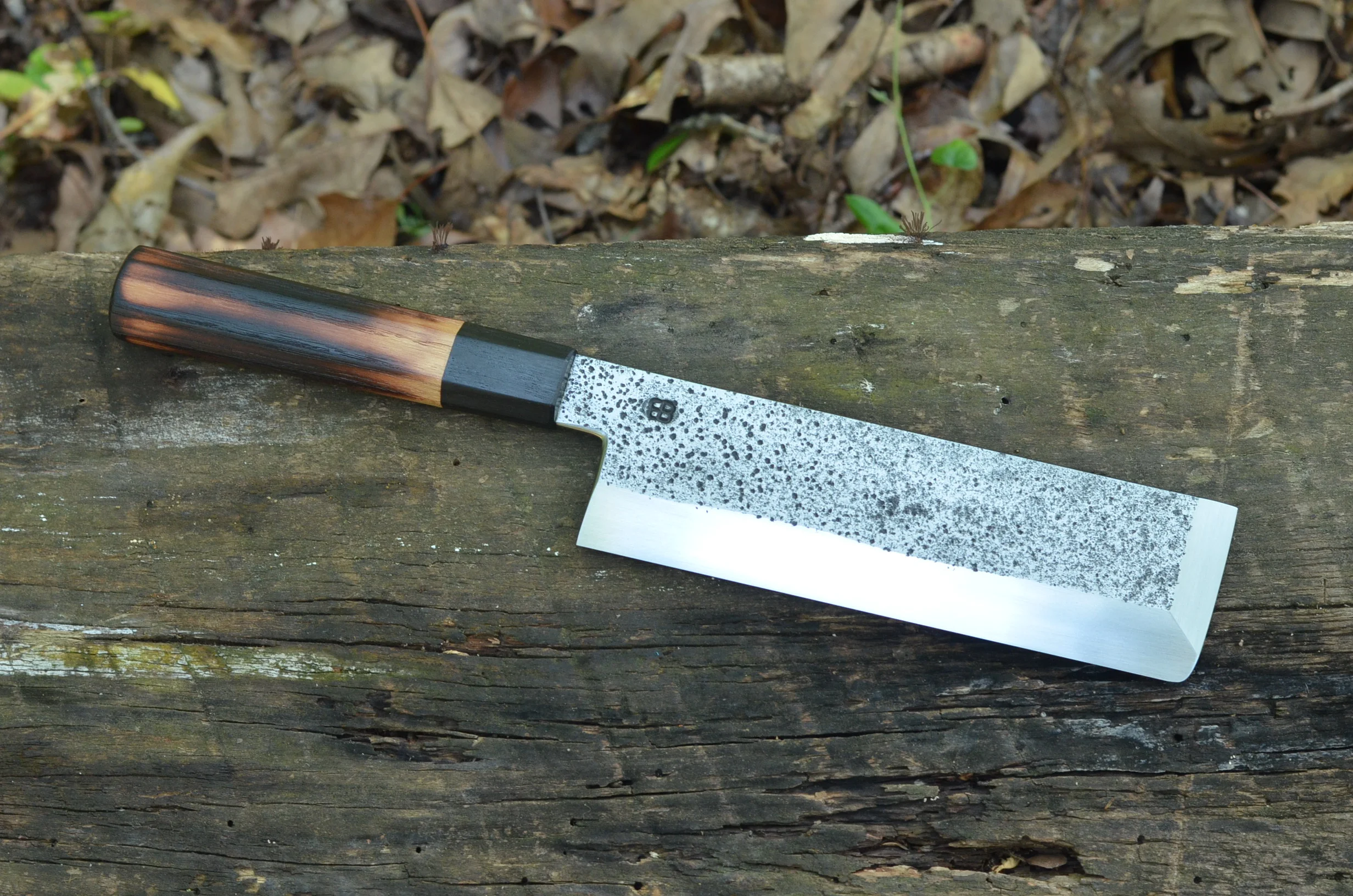 200mm Usuba with Torched black locust and blackwood ferrule