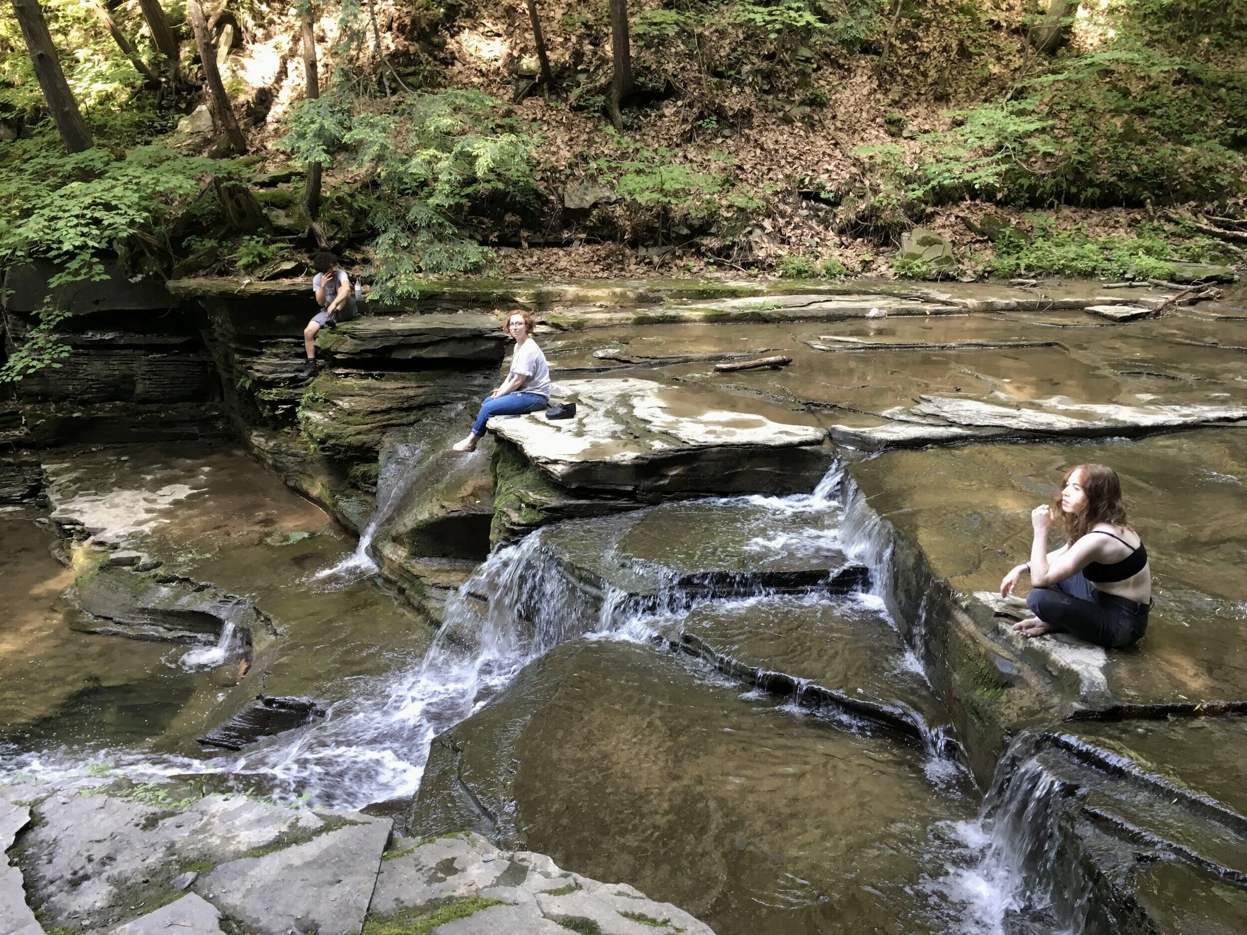 DP Ryan DeFranco, 1st AC Kelly Robinson, and Production Designer Noa Rachel “Brick” Bricklin, Buttermilk Falls