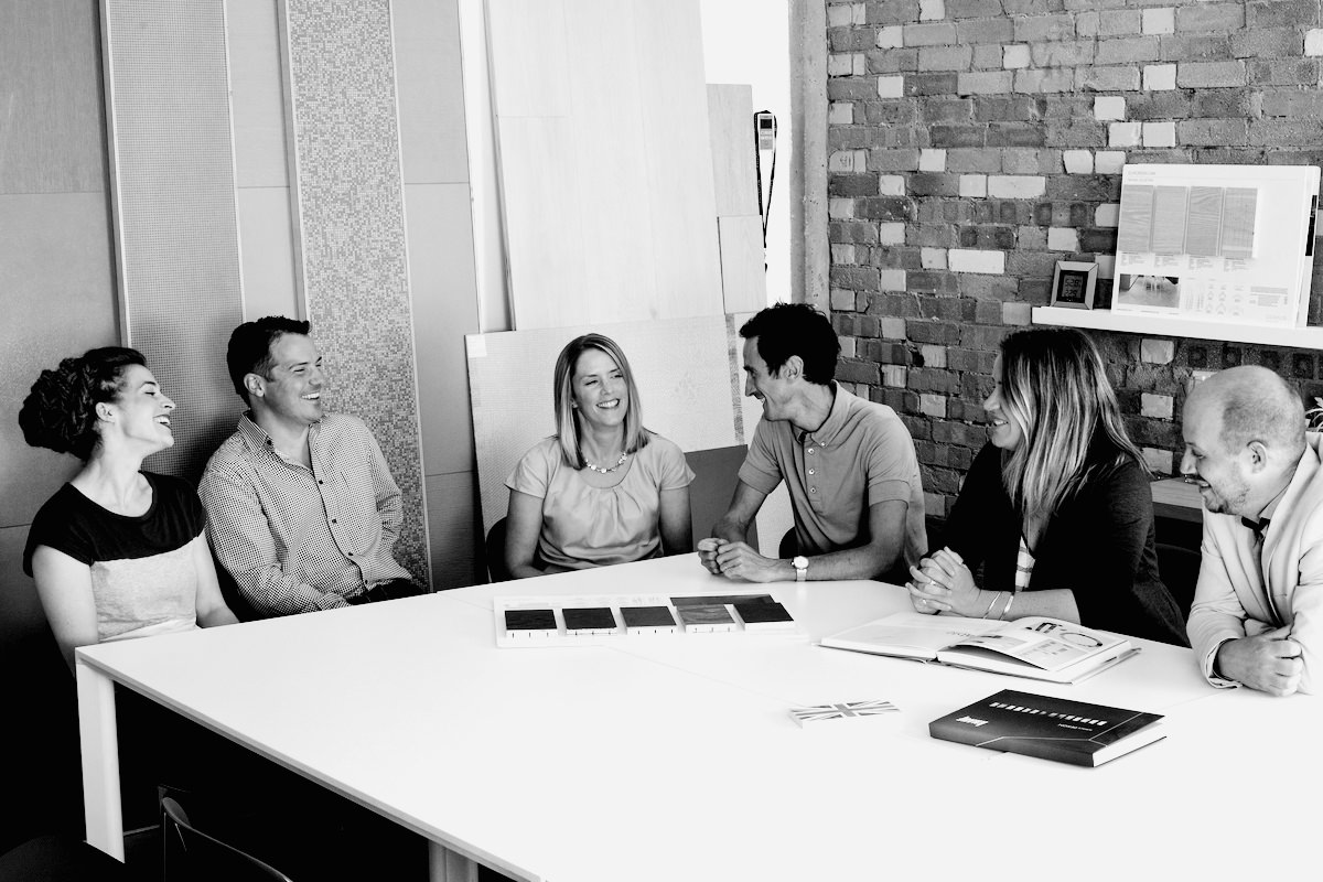 The Burtt-Jones & Brewer team brainstorming their next design project.