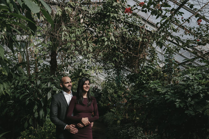 winter engagement photos indoor with natural light