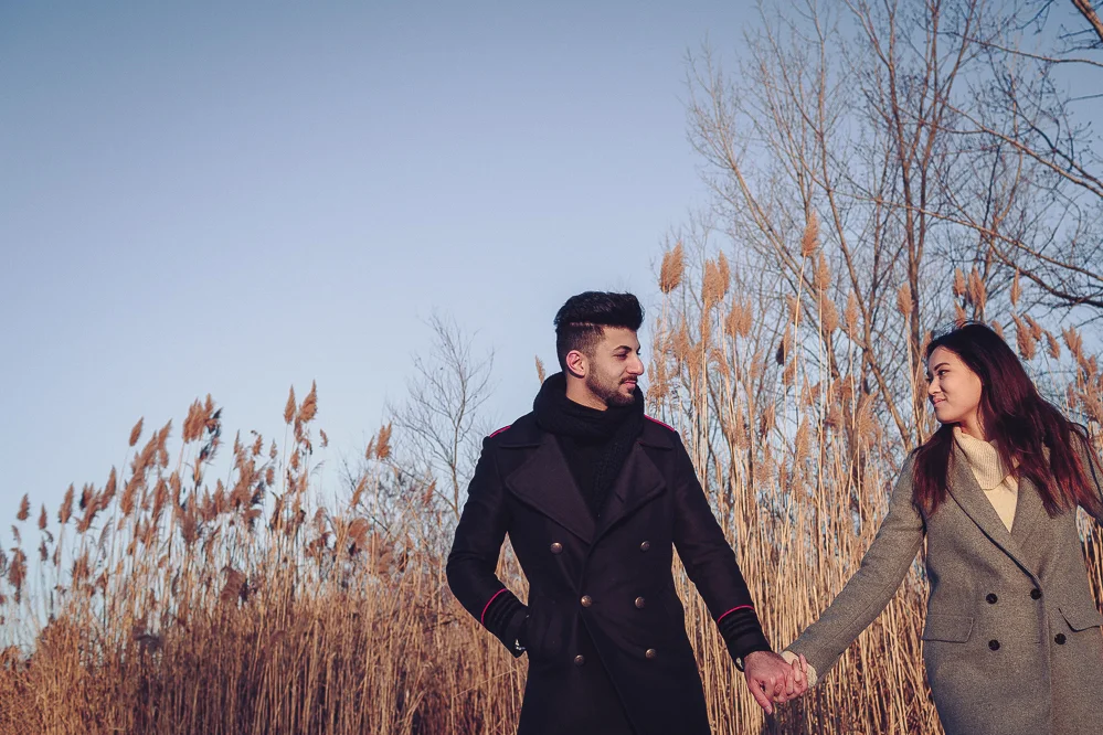 winter pre wedding photos