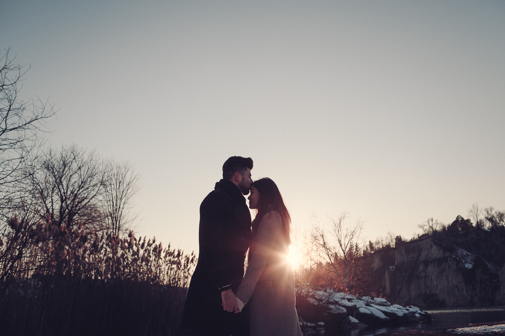 winter engagement photos