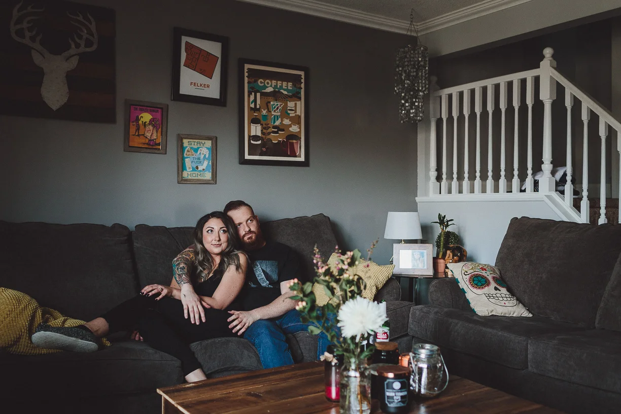 at home engagement photos