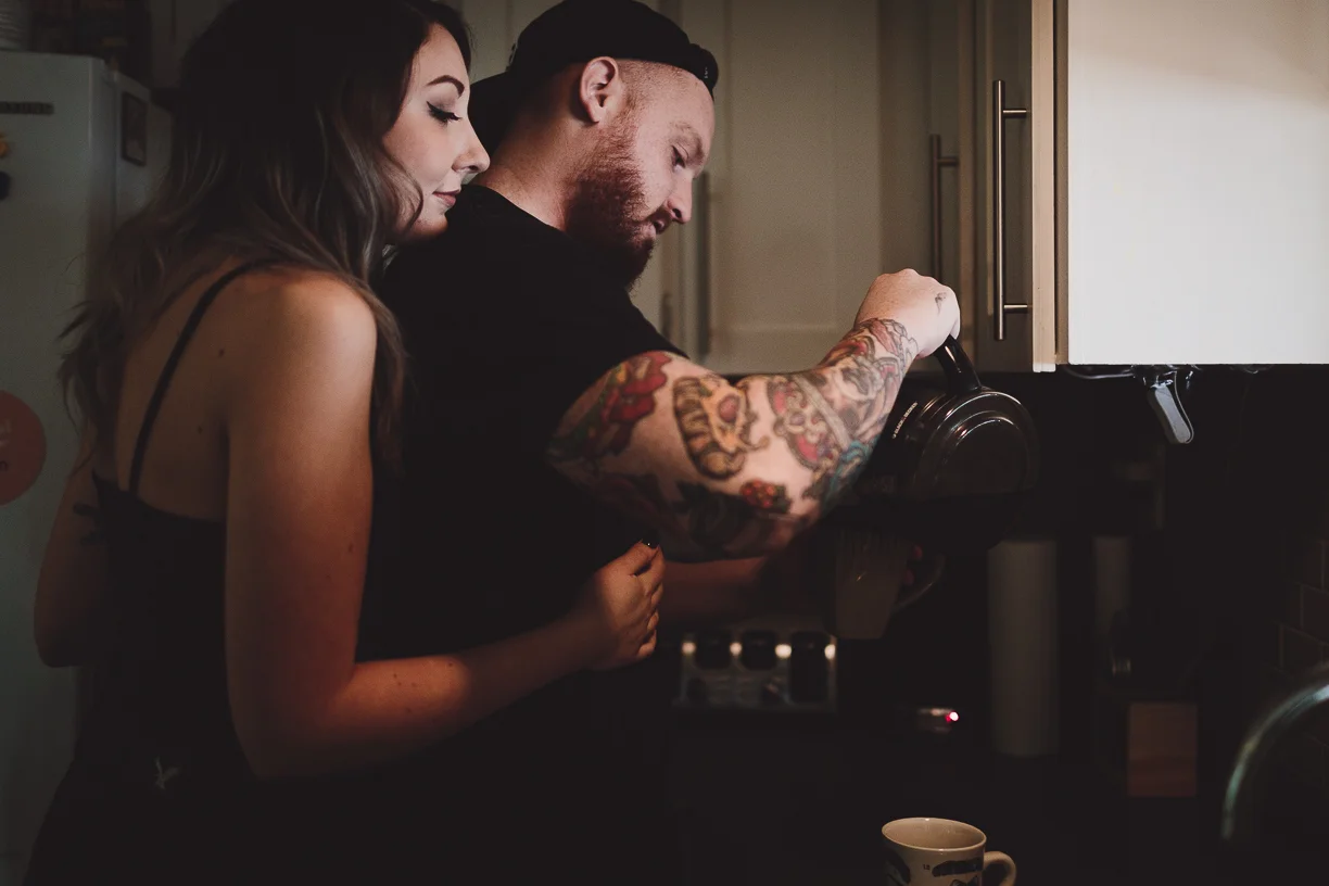 at home engagement photos