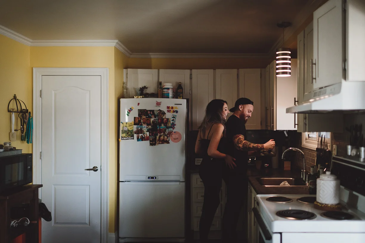 at home engagement photos