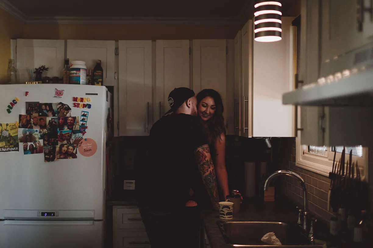 at home engagement photos