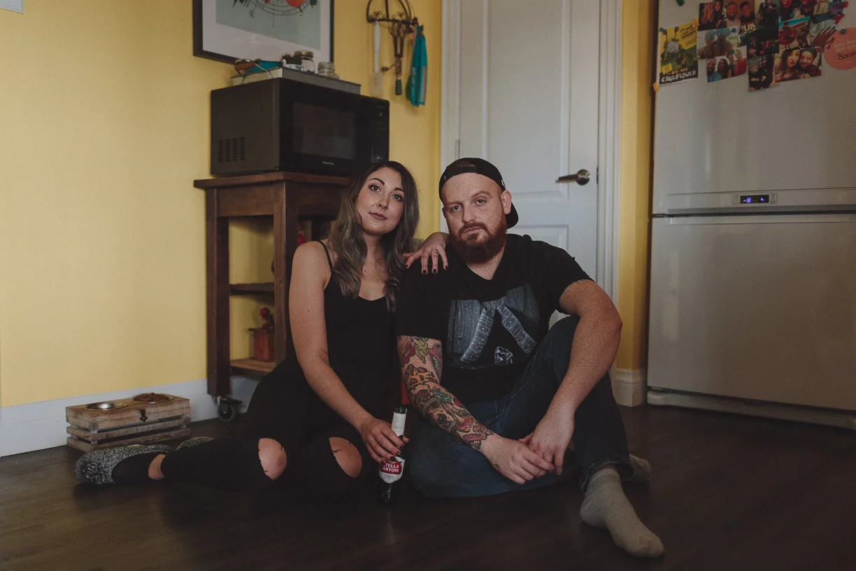 at home engagement photos