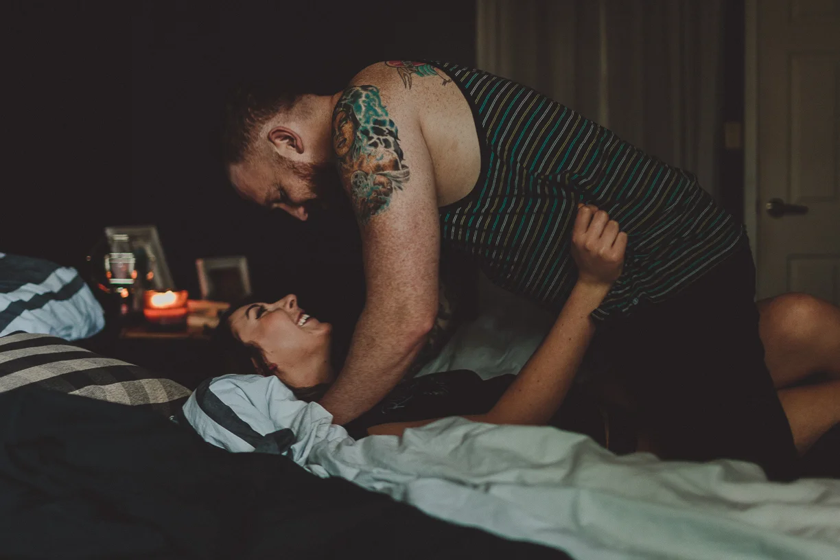 at home engagement photos