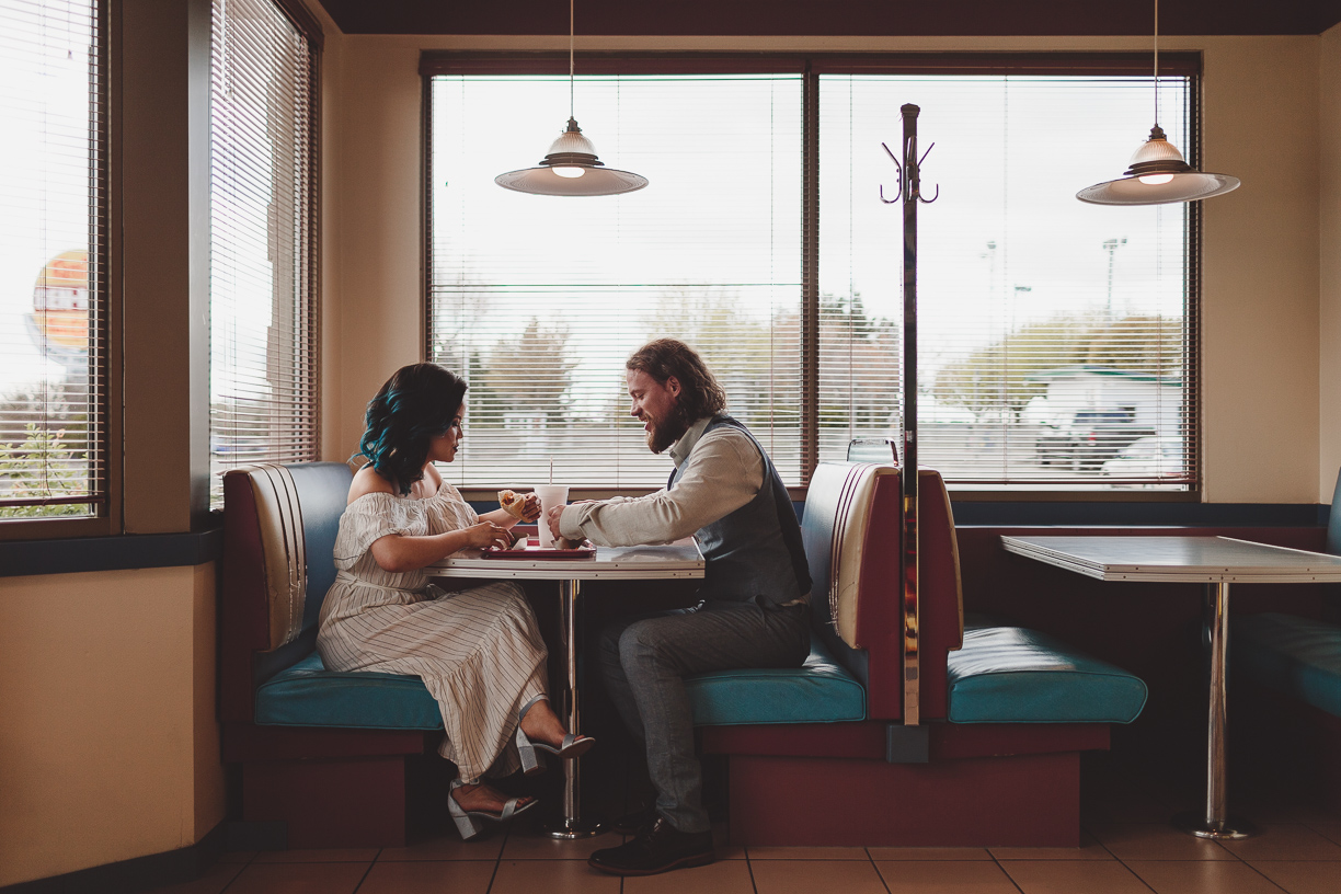 country engagement photos road trip to Paris Ontario