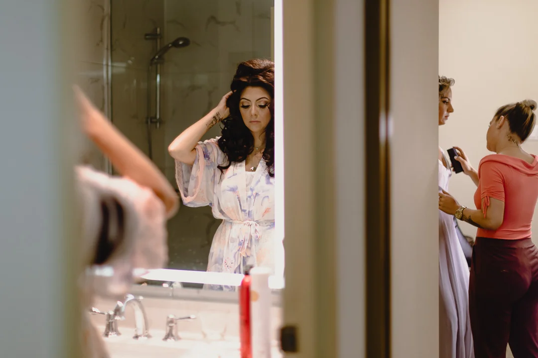 getting ready for wedding bridal robes