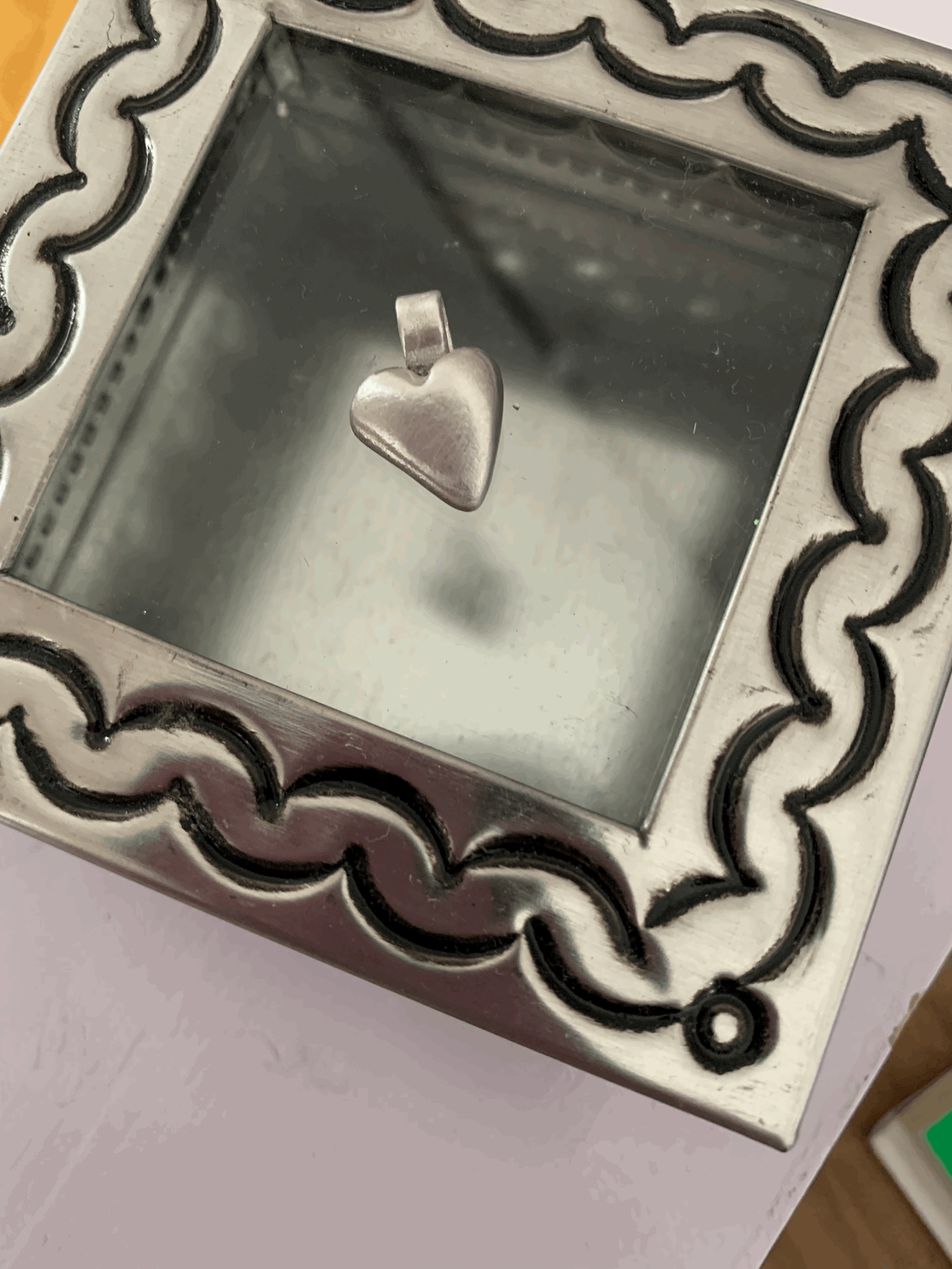 handmade heart fine silver