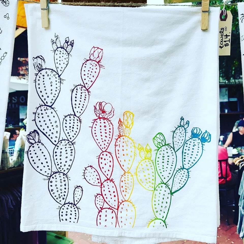 Each student will go home with their very own cactus Kitchen Towel