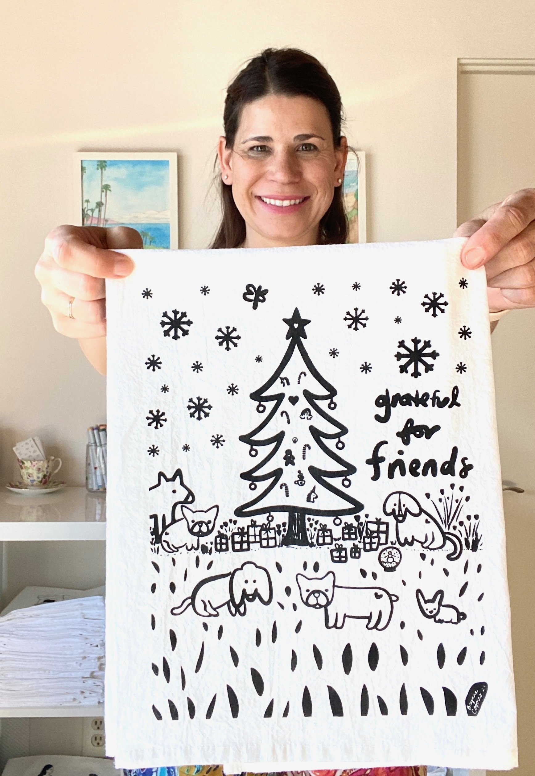 Dog Love Christmas Towel