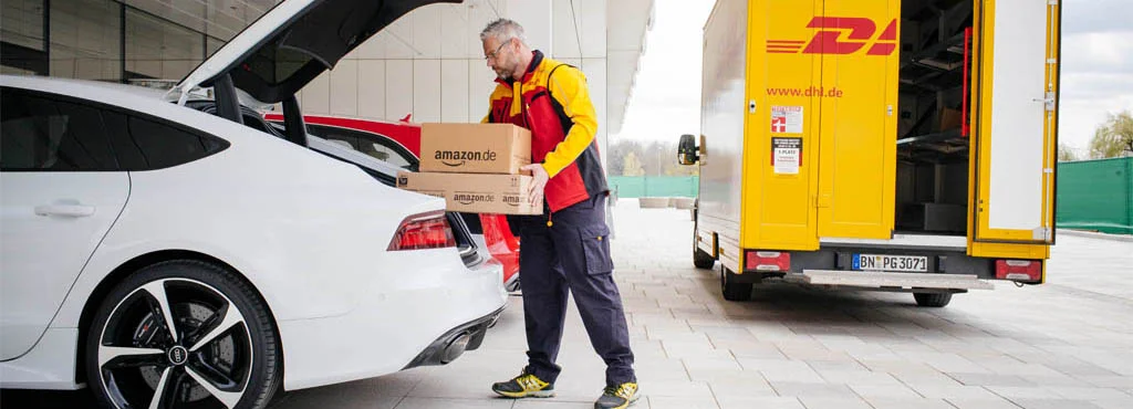 Lieferung in den eigenen Kofferraum mit Amazon, Audi und DHL.