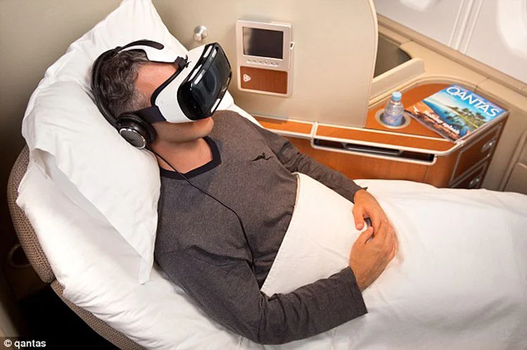 Qantas bietet Unterhaltung in Virtual Reality.