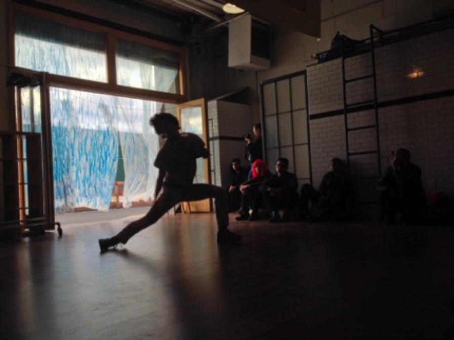BOOMERANG performing at "Contra-rotations" art exhibition at Ran Tea House Photograph by Mark Davis