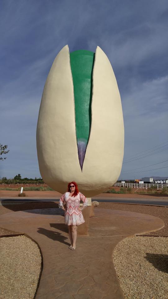 Above: World's largest pistachio with one beautiful bride.