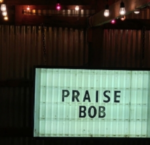The sign in the communal kitchen is a lot of fun to play with.