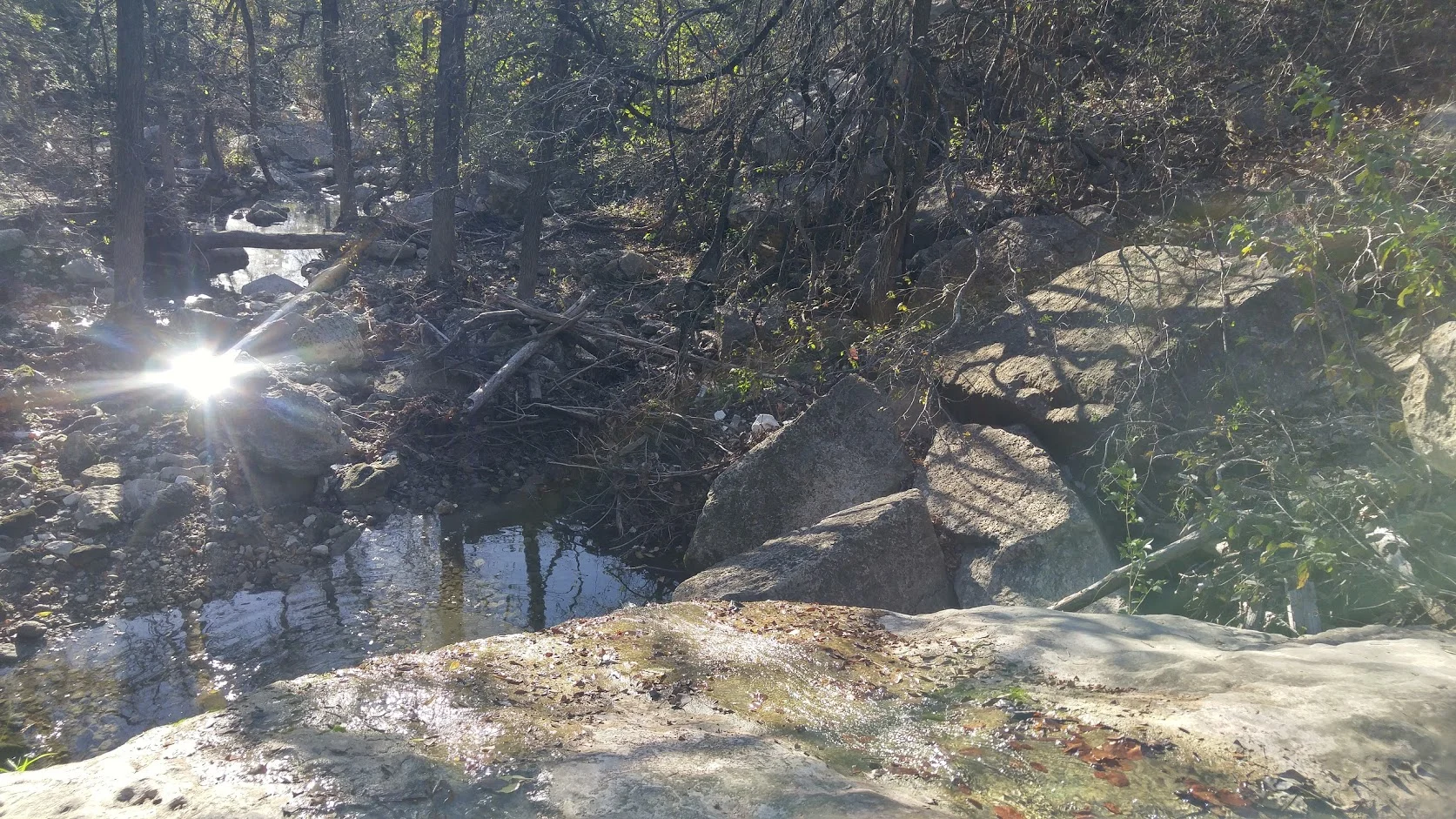 Looking down the waterfall from the header image.