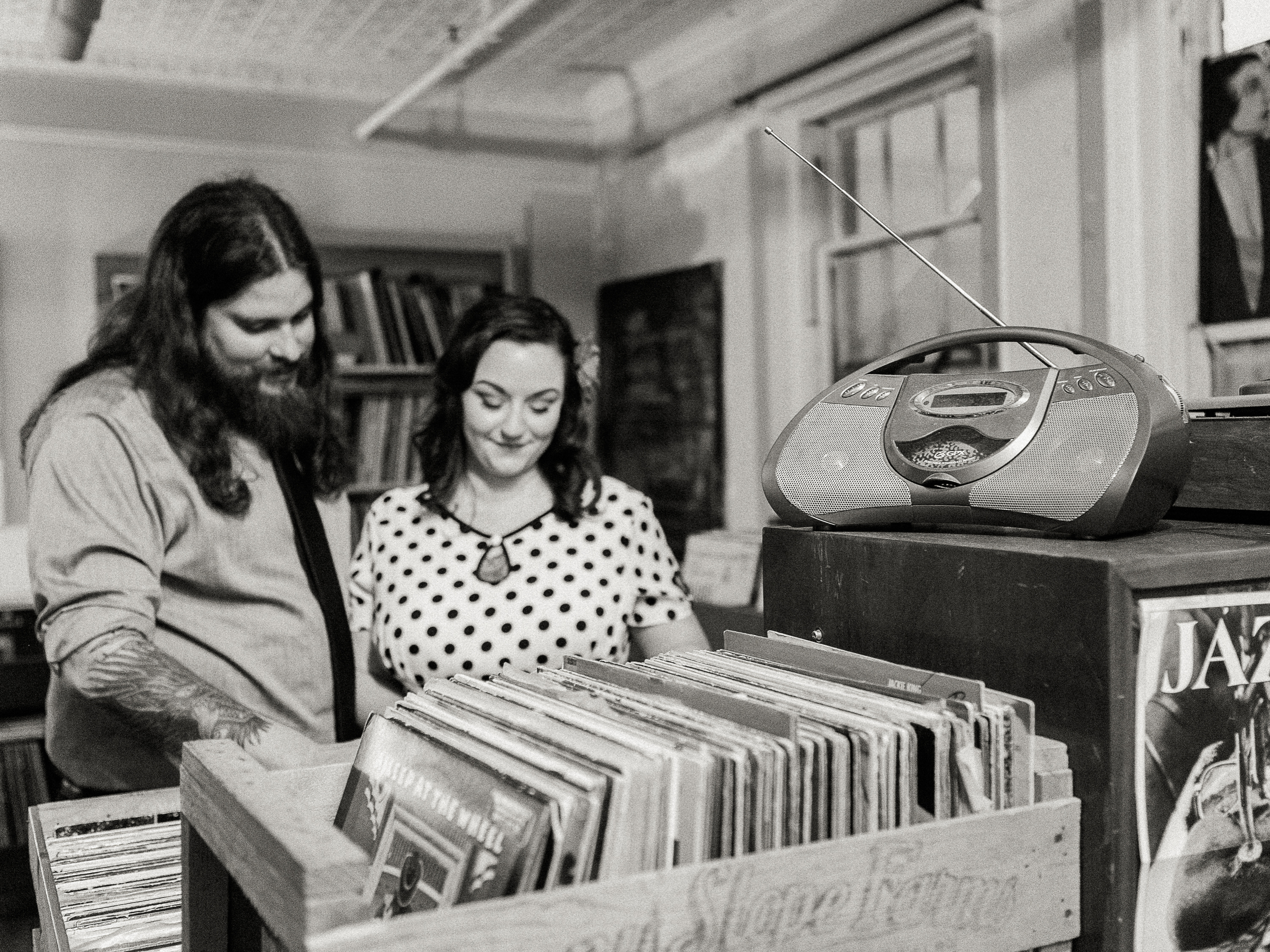 Amerique + Cory: A Vinyl Engagement // www.kristalajara.com