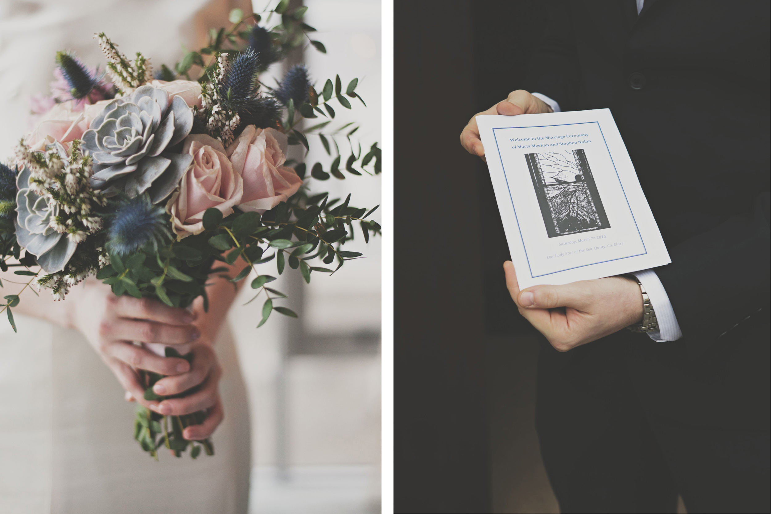 Wedding booklet and bouquet