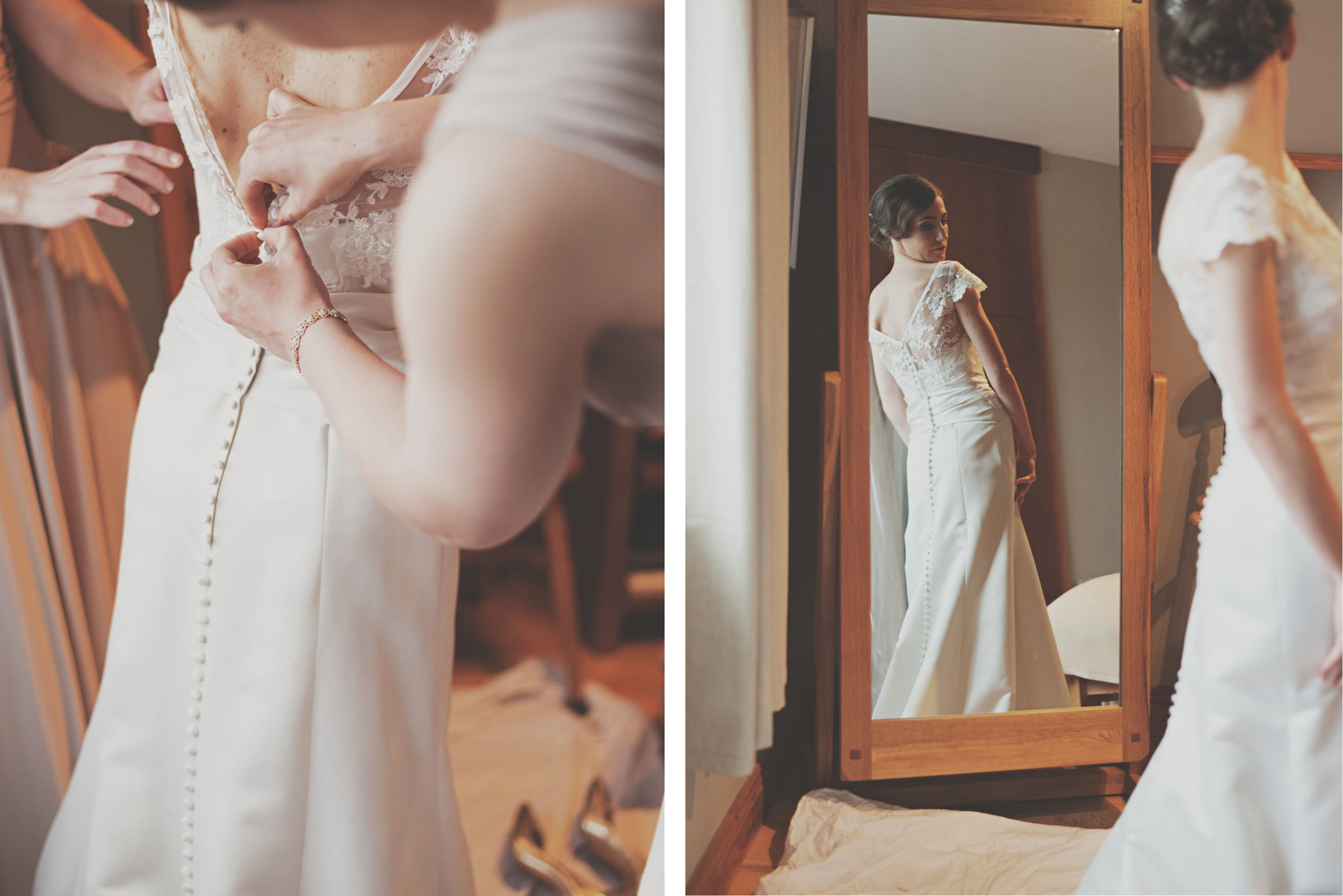 Brides dress at different angles