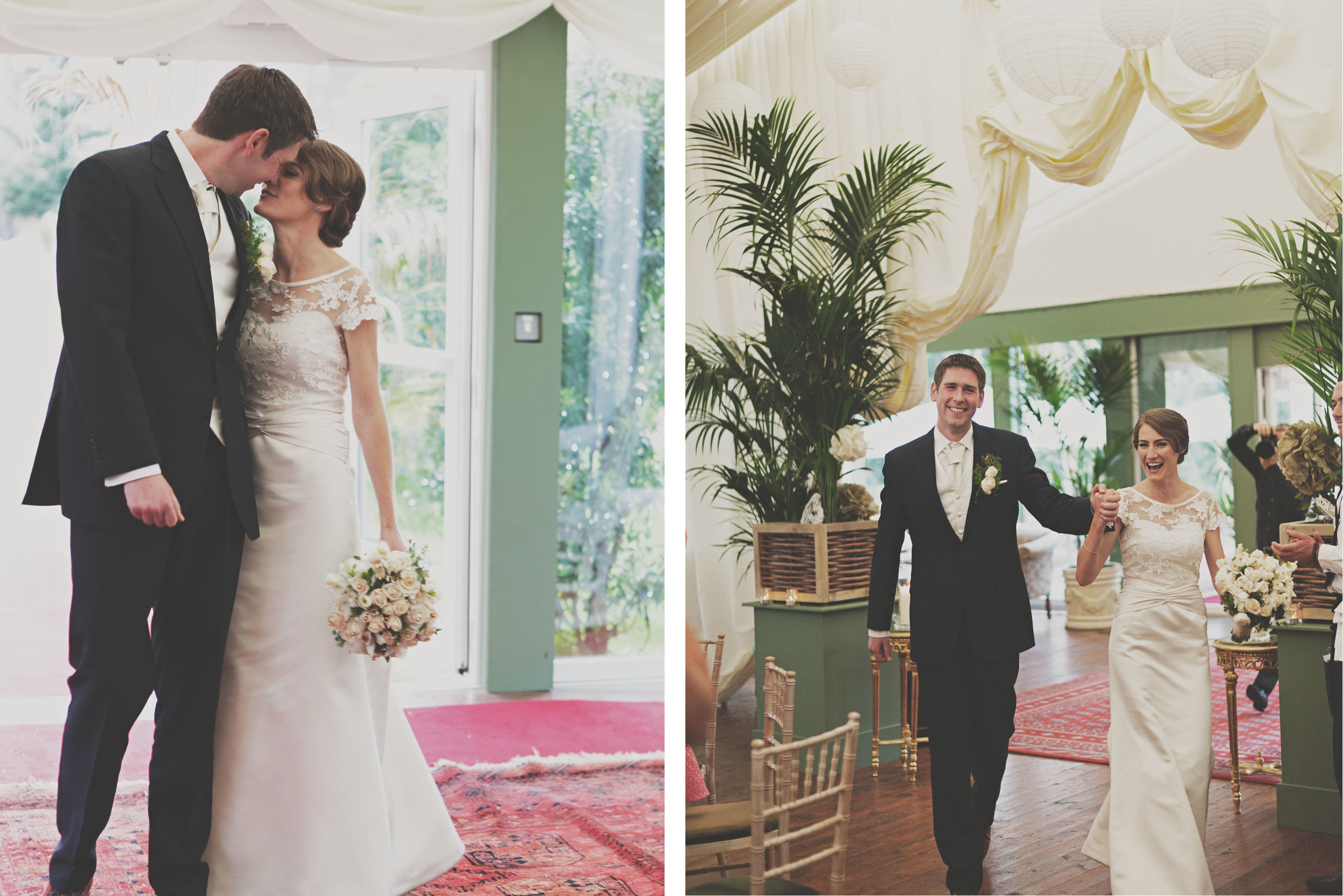 Wedding couples grand entrance at Tinakilly House