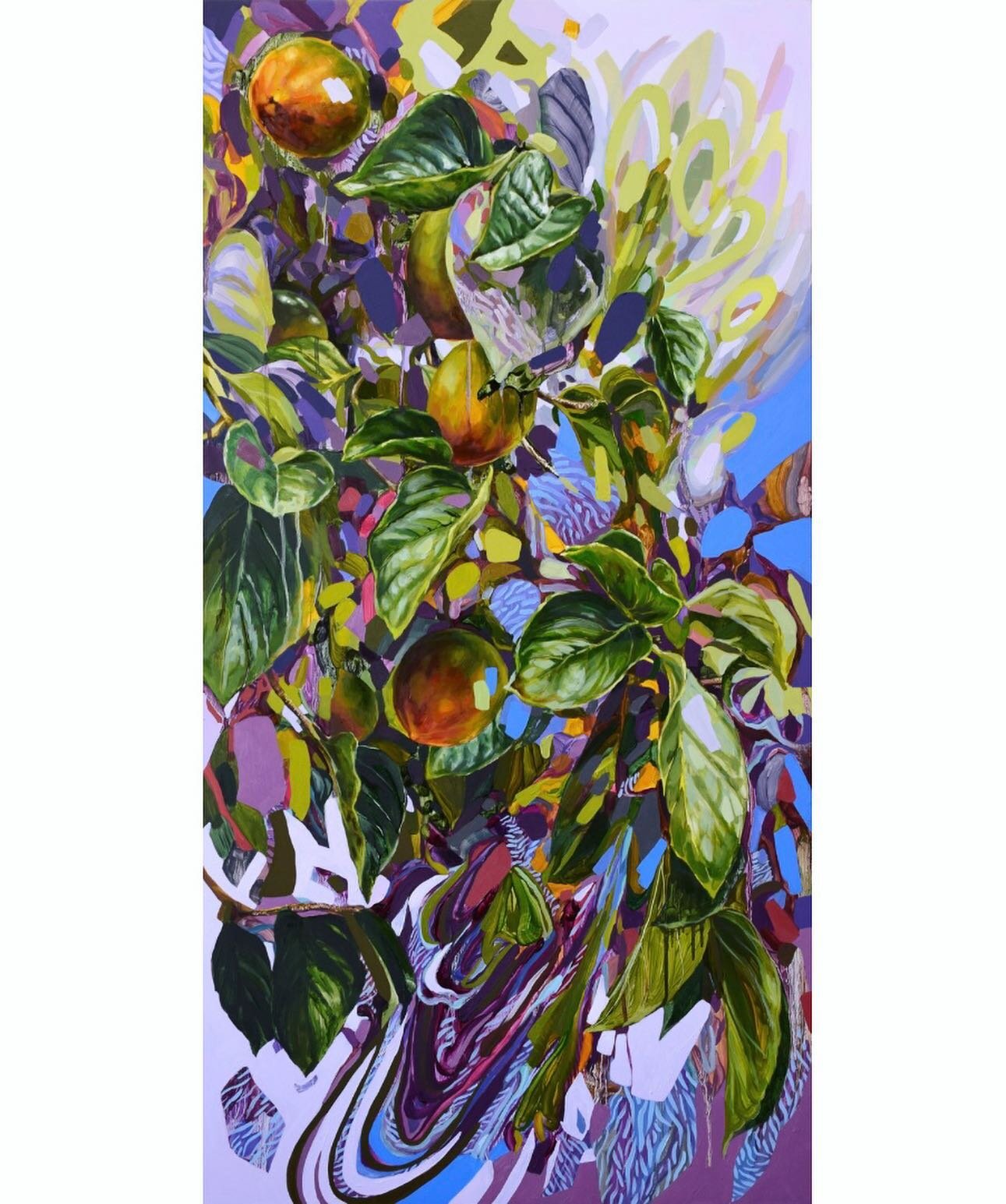 NEW WORK WORK WORK WORK
(swipe for juicy paint details)

Fragrant Fever Dream 
Oil on panel, 20x40in., 2023

#oilpainting #gardenpainting #gardens #painterly #dreams #persimmon #growth