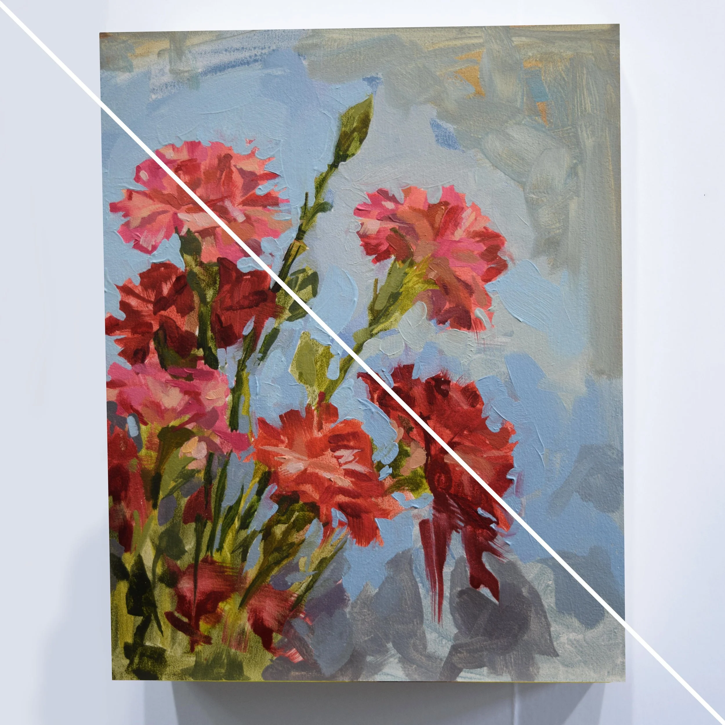 Carnations in Blue (8x10in)