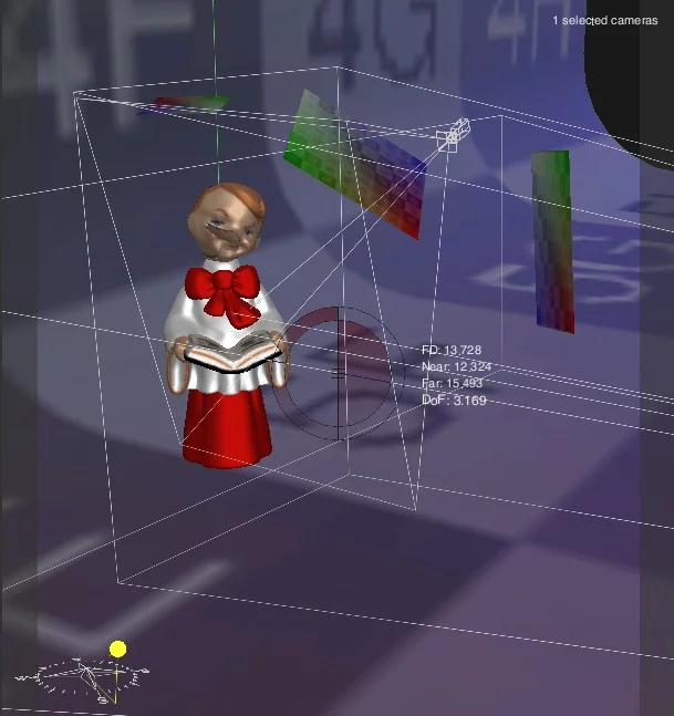 With such a small depth of field, the nose was very blurry. To fix this, I had to bend the nose so it was in the camera's focus zone. This way, it was sharper and worked better for the cover design. From the final camera angle, the nose looks straig…