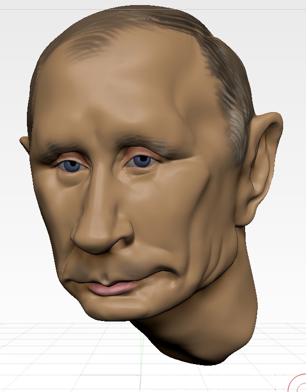 Studying photos of Putin, the expression starts to develop.