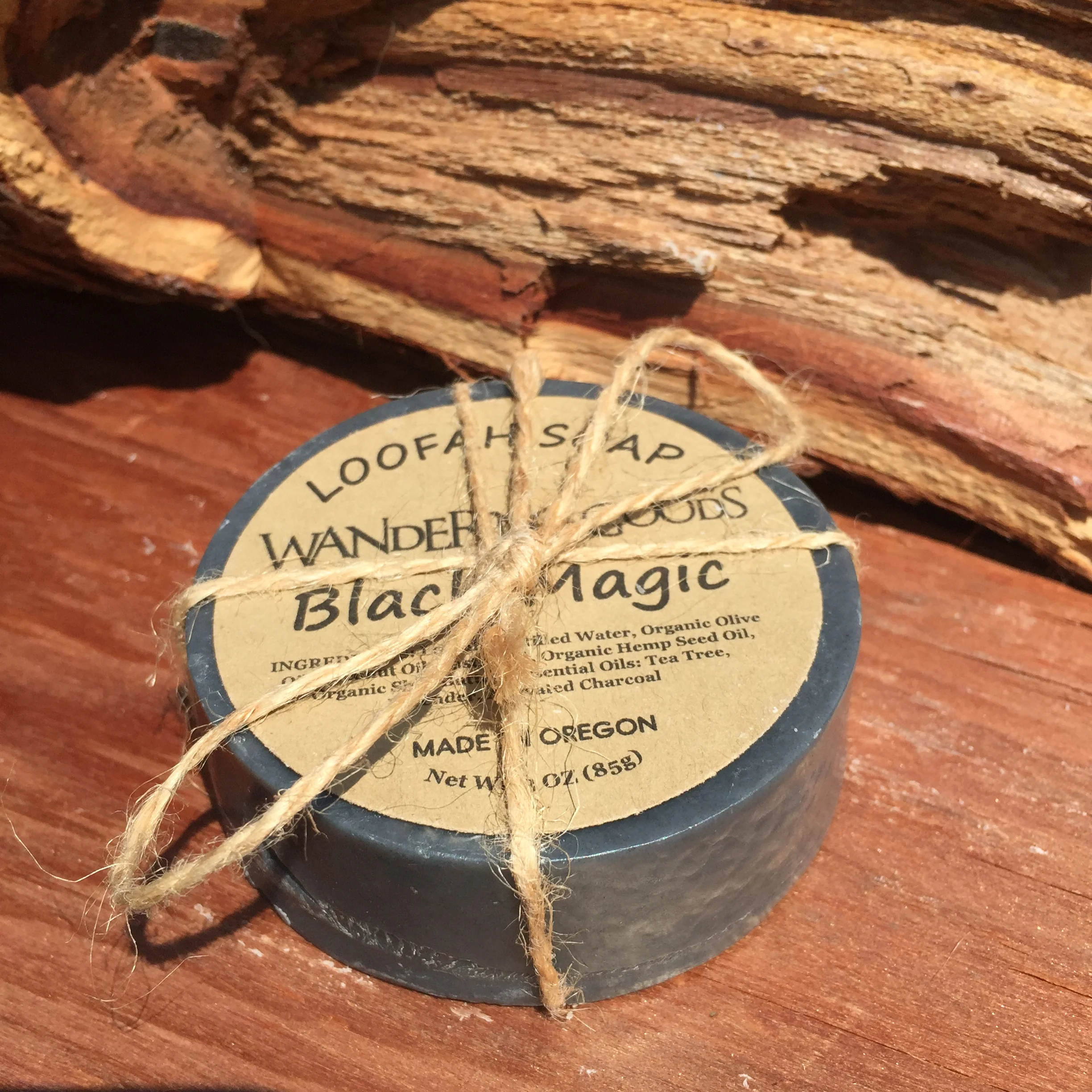     Black Magic Loofah Soap   &nbsp;    These bars are very luxurious. &nbsp;It is our soap poured into a chopped slice of loofah for an extra nice sponge-like exfoliate. &nbsp;As the bar is used the loofah exposes itself and when you are all done wi