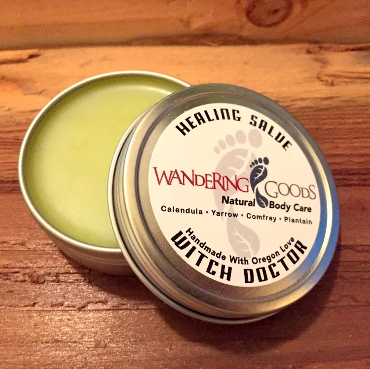     Witch Doctor Salve     Witch Doctor healing salve is a natural topical ointment blend of herbs to help treat skin conditions or wounds. It's great for lacerations, abrasions, and skin infections. &nbsp;Also apply this salve to burns, diaper rash,