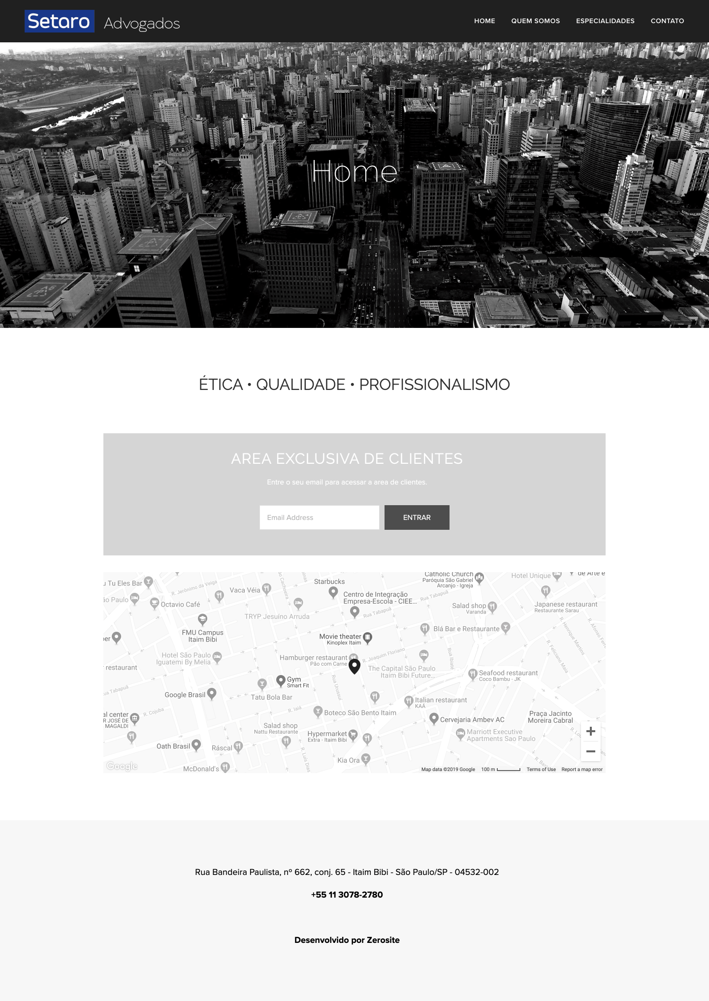 Squarespace site advocacia