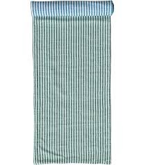 Woven Cotton Two-Sided Striped Table Runner - Blue & Green
