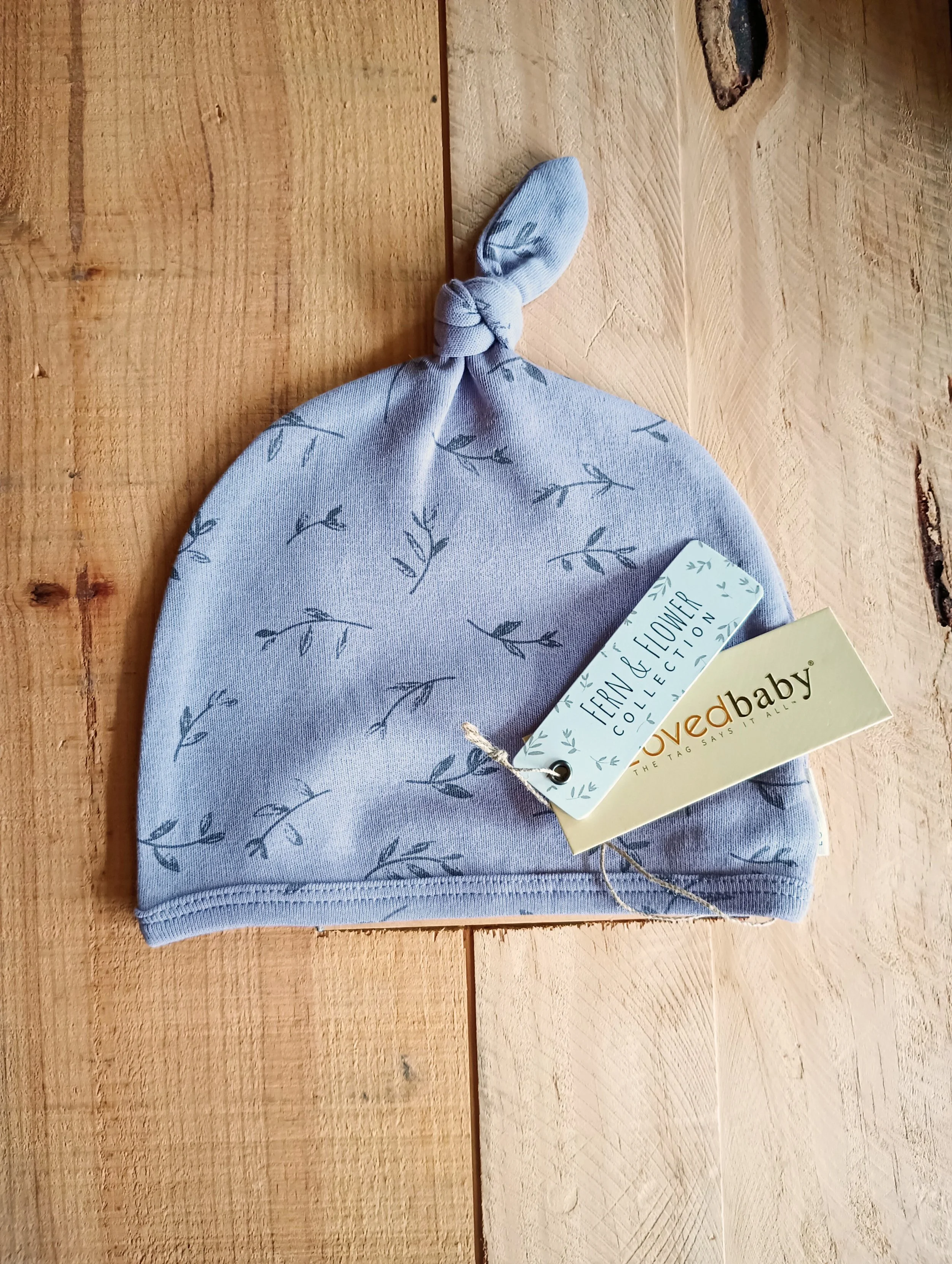 Printed Top Knot Hat | Fern & Flower Purple