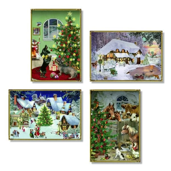 Nostalgic Christmas Advent Calendar Cards