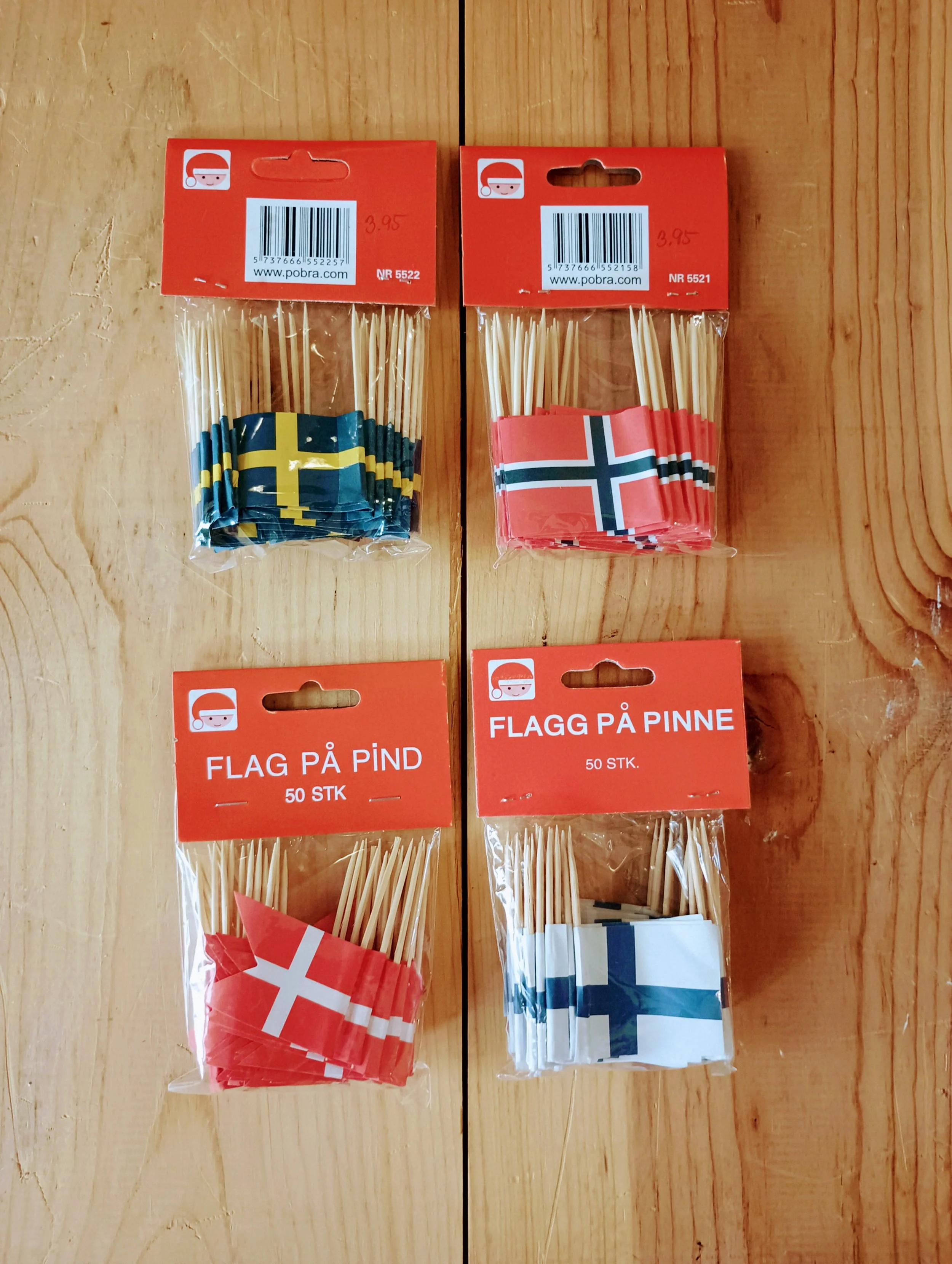 Scandinavian Food Pick Flag Decorations