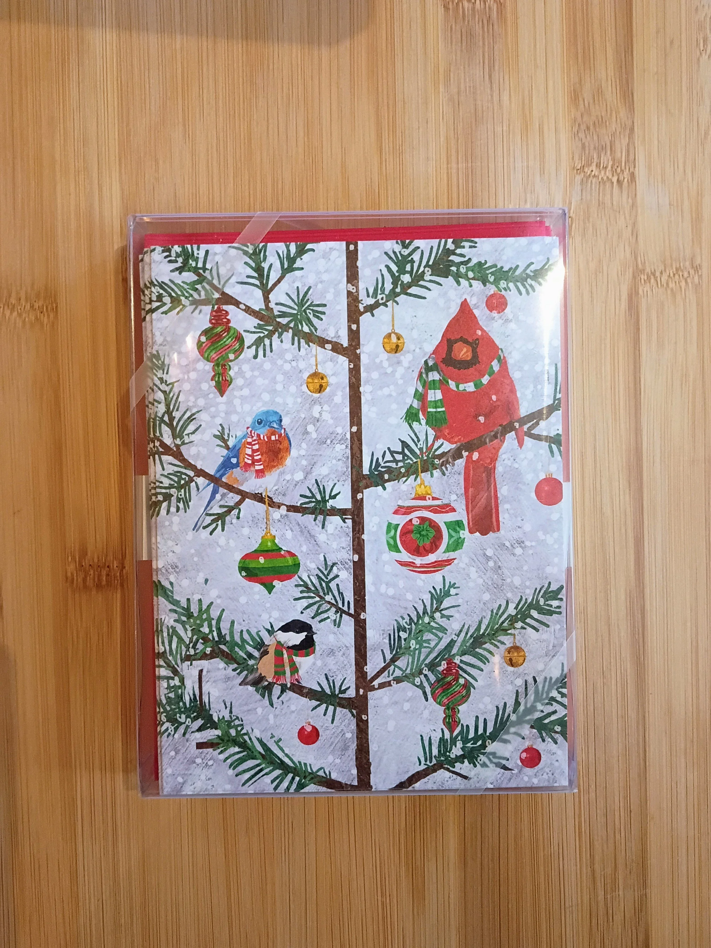 Three Birds in the Tree Holiday Cards- Box of 10
