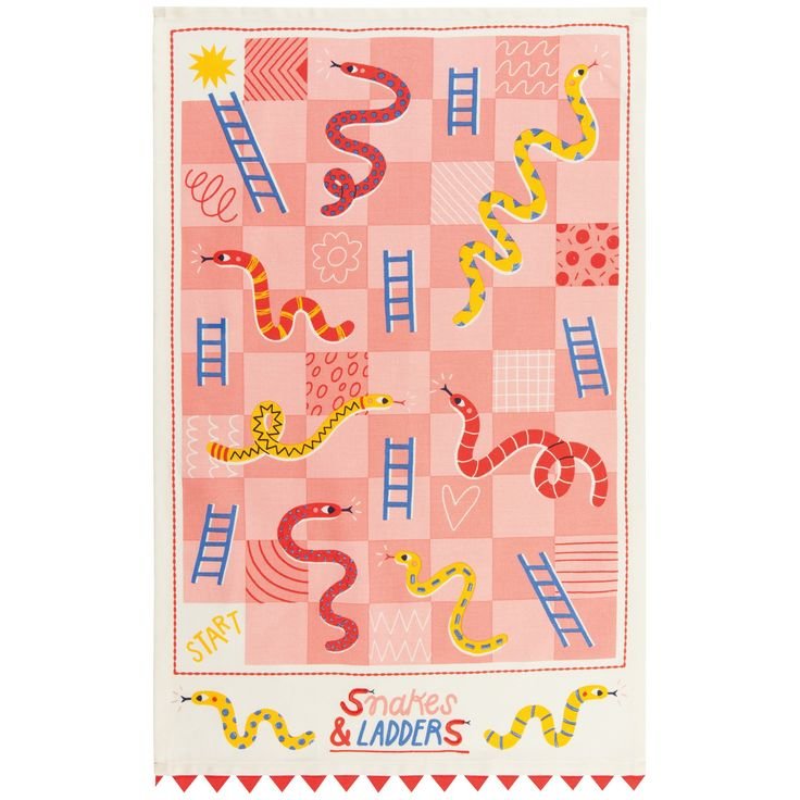 Snakes & Ladders Dish Towel