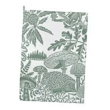Mushroom and Hedgehog Tea Towel
